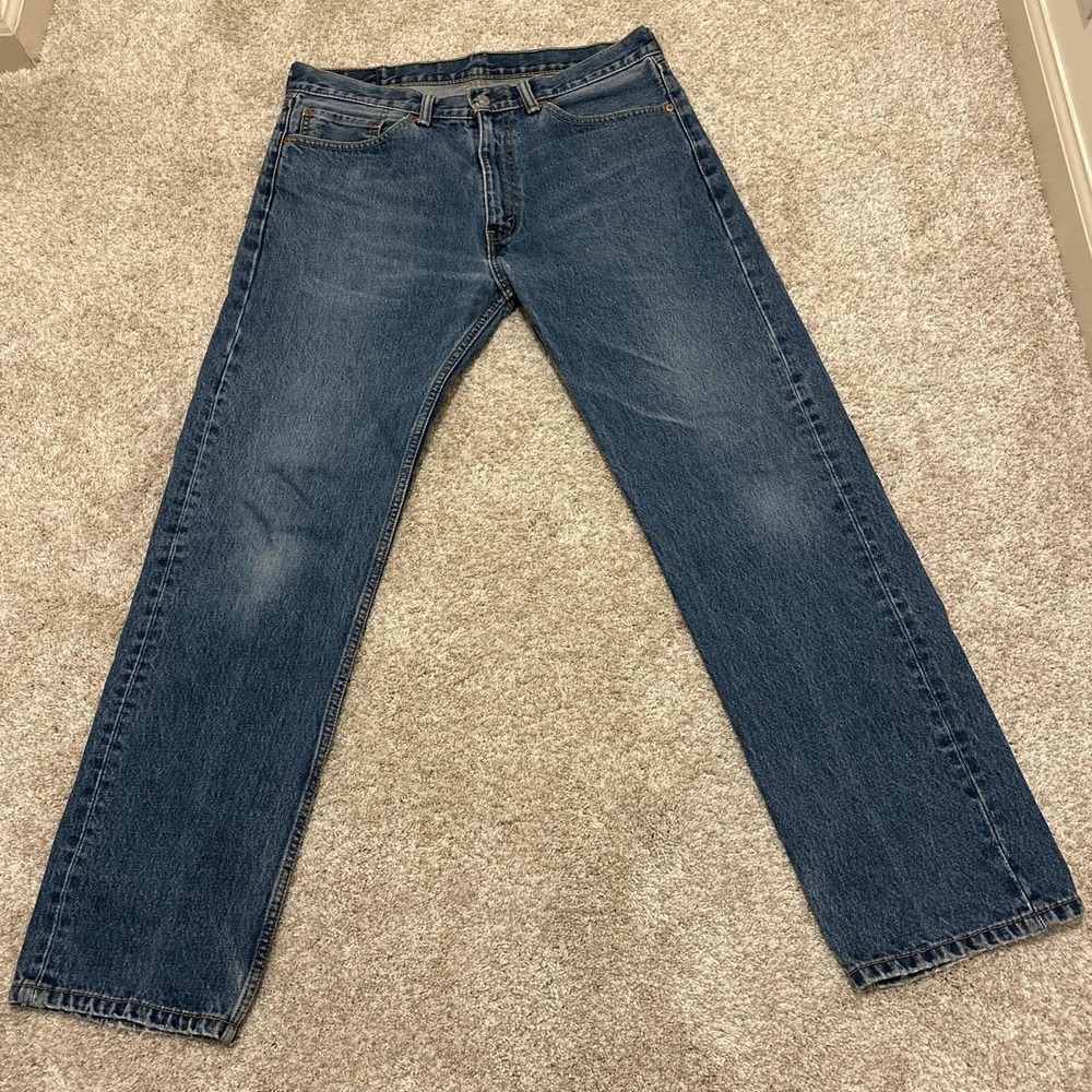 Levi's 505 Regular Fit Jeans – Classic Blue Denim 36x32